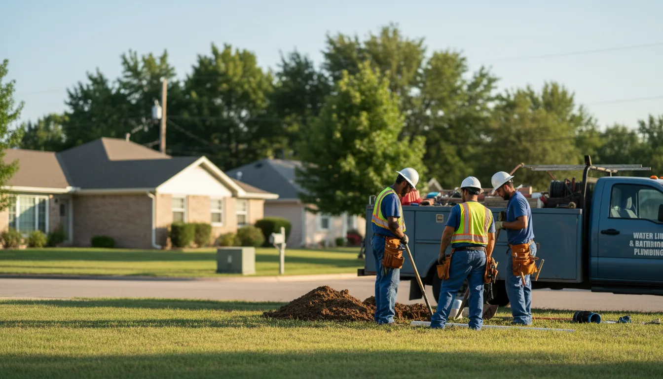 Residential water line and bathroom plumbing service in Madison, OH